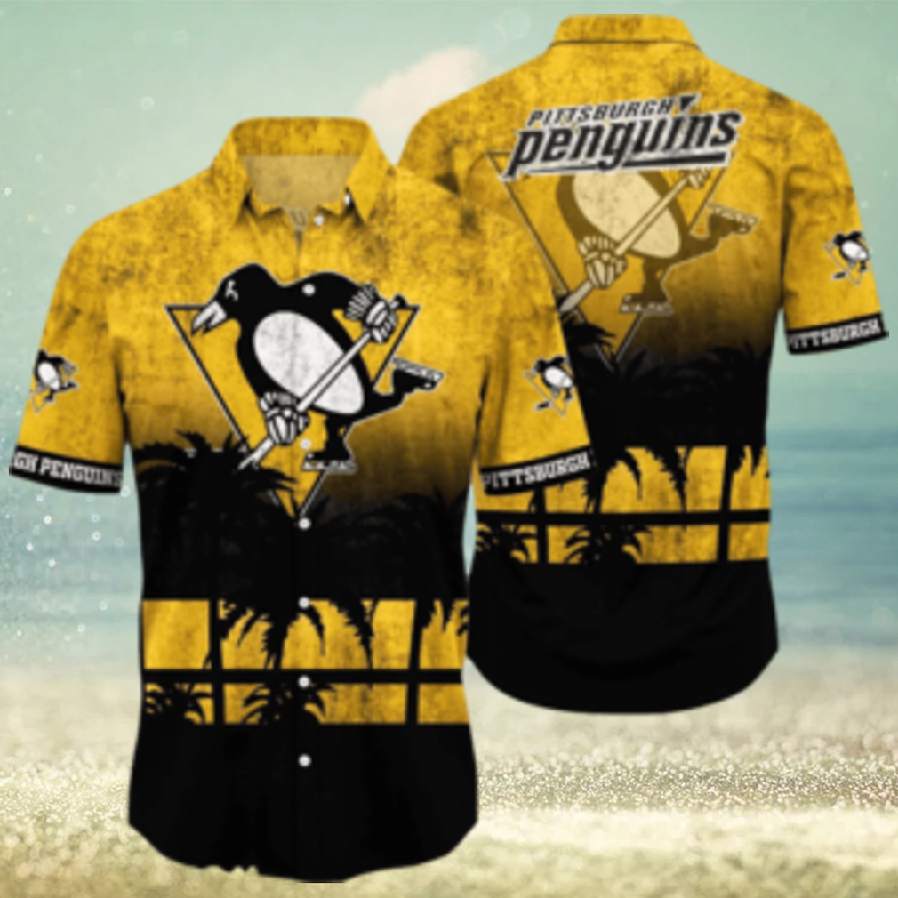 Pittsburgh Penguins NHL Logo Coconut Tropical Hawaiian Shirt Beach Gift For Fans - Limotees