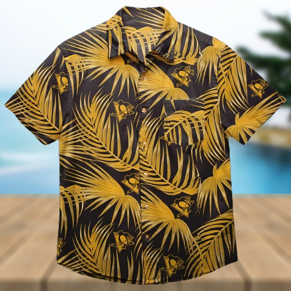 Pittsburgh Penguins Nhl Mens Hawaiian Button Up Shirt - Limotees