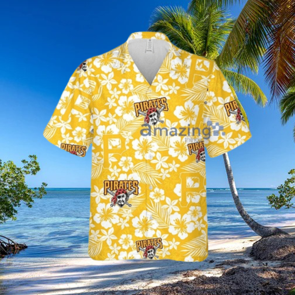 Pittsburgh Pirates Hibiscus Seamless Pattern Hawaiian Shirt - Limotees