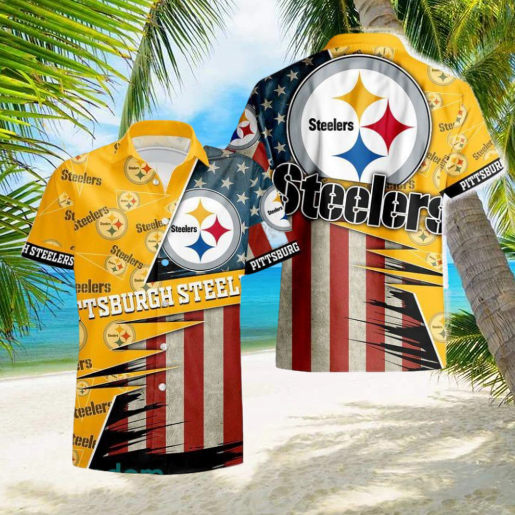 Pittsburgh Steelers American 3D All Over Print Flag Hawaiian Shirt For Men And Women Gift Beach Holiday - Limotees