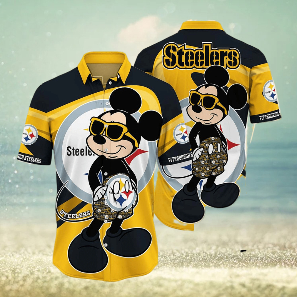 Pittsburgh Steelers Hawaiian Shirt Mickey 3D All Over Printed For Best s Ever - Limotees