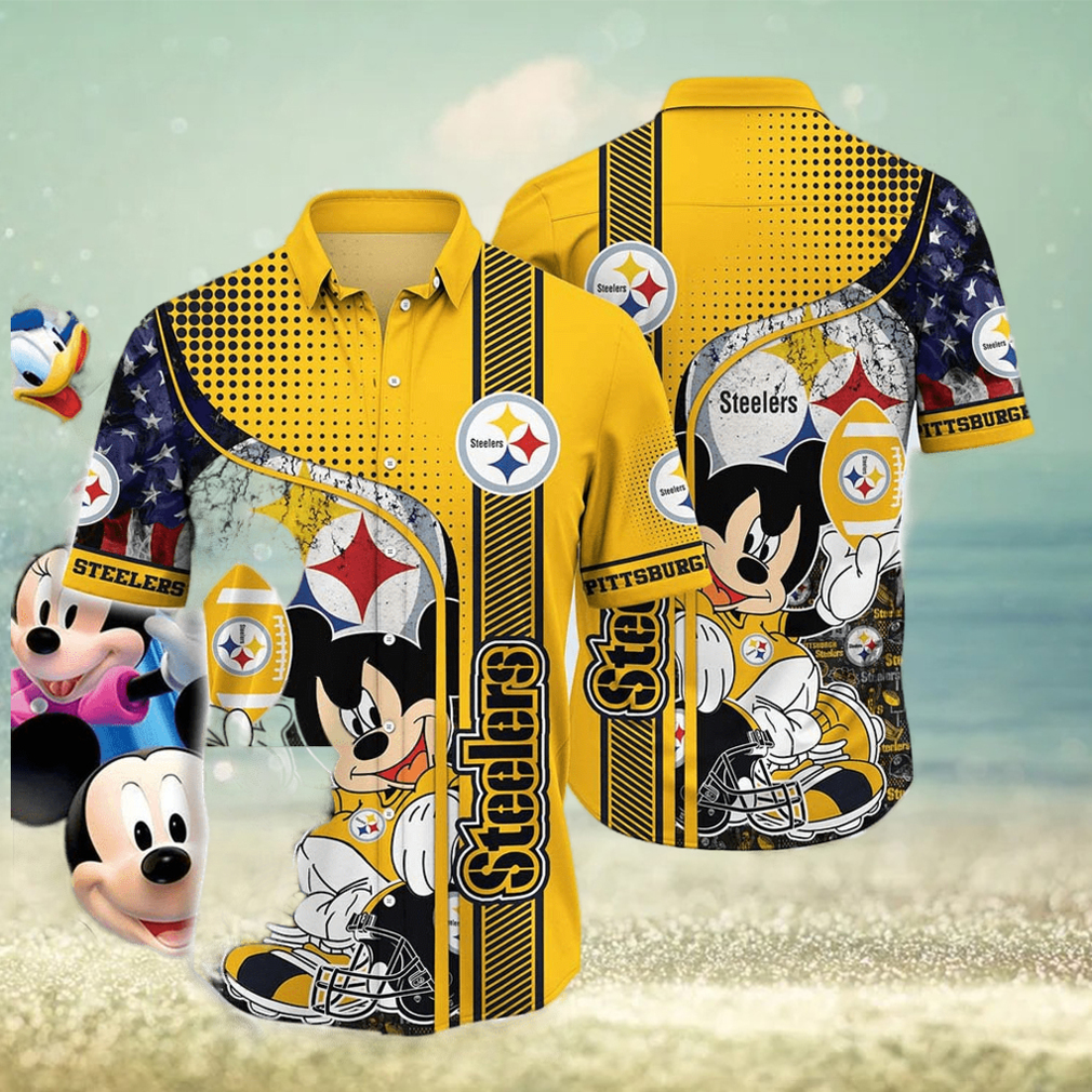 Pittsburgh Steelers Hawaiian Shirt Mickey Graphic 3D Printed - Limotees