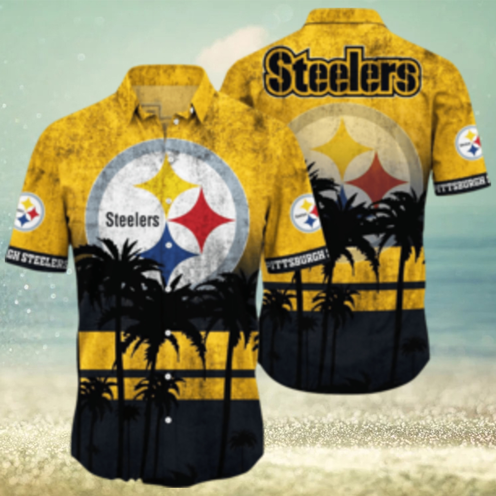 Pittsburgh Steelers Logo Coconut Tropical Hawaiian Shirt Beach Gift For Fans - Limotees