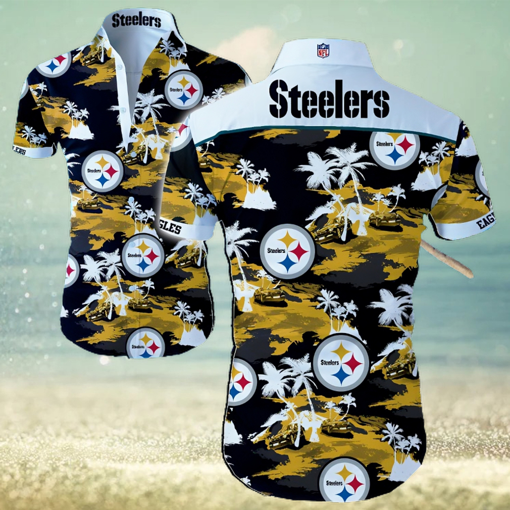 Pittsburgh Steelers Logo NFL Hawaiian Summer Beach Shirt Full Print - Limotees