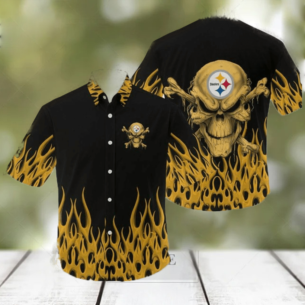 Pittsburgh Steelers NFL Skull Halloween Gift Fans Hawaiian Shirt For Men And Women - Limotees