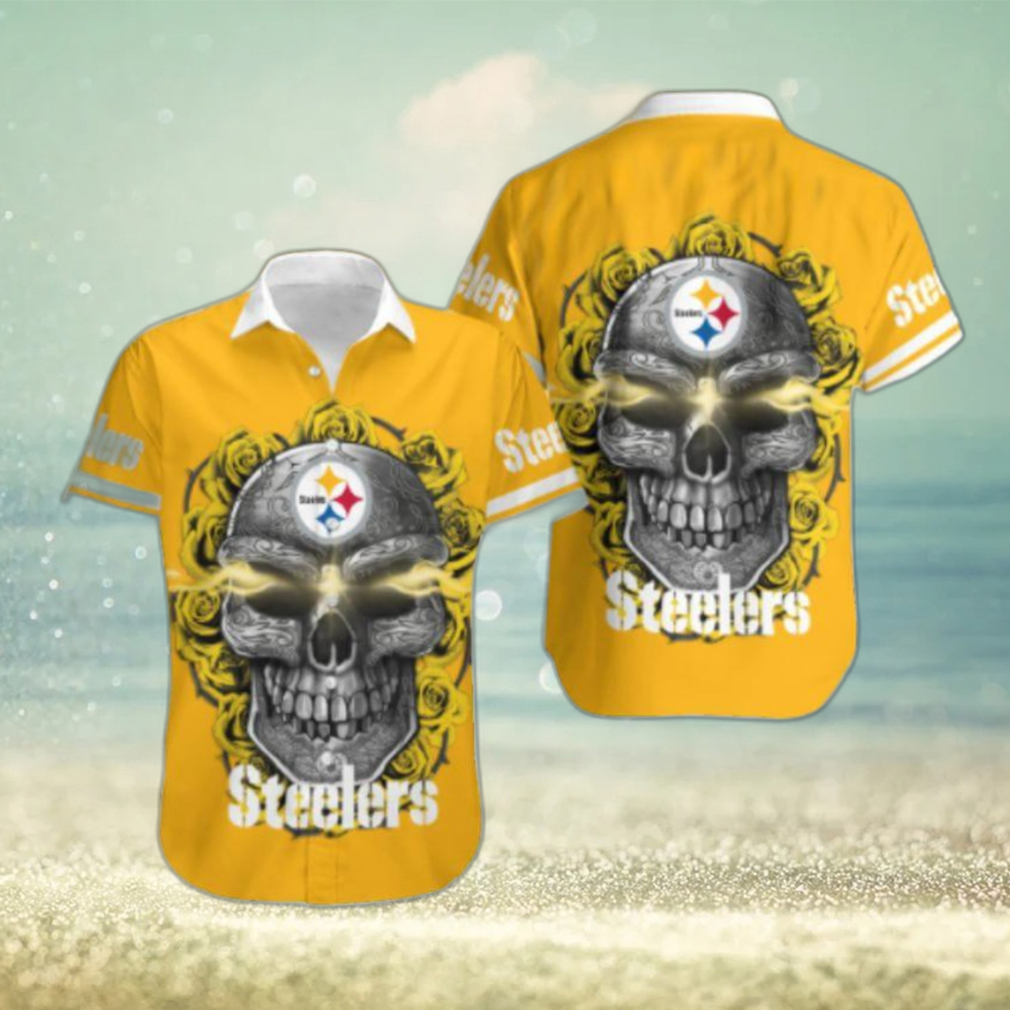 Pittsburgh Steelers Skull Carved Hawaiian Shirt Men Women Gift For Halloween - Limotees