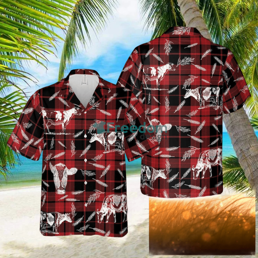 Plaid Pattern Holstein All Over Printed 3D Hawaiian Shirt - Limotees