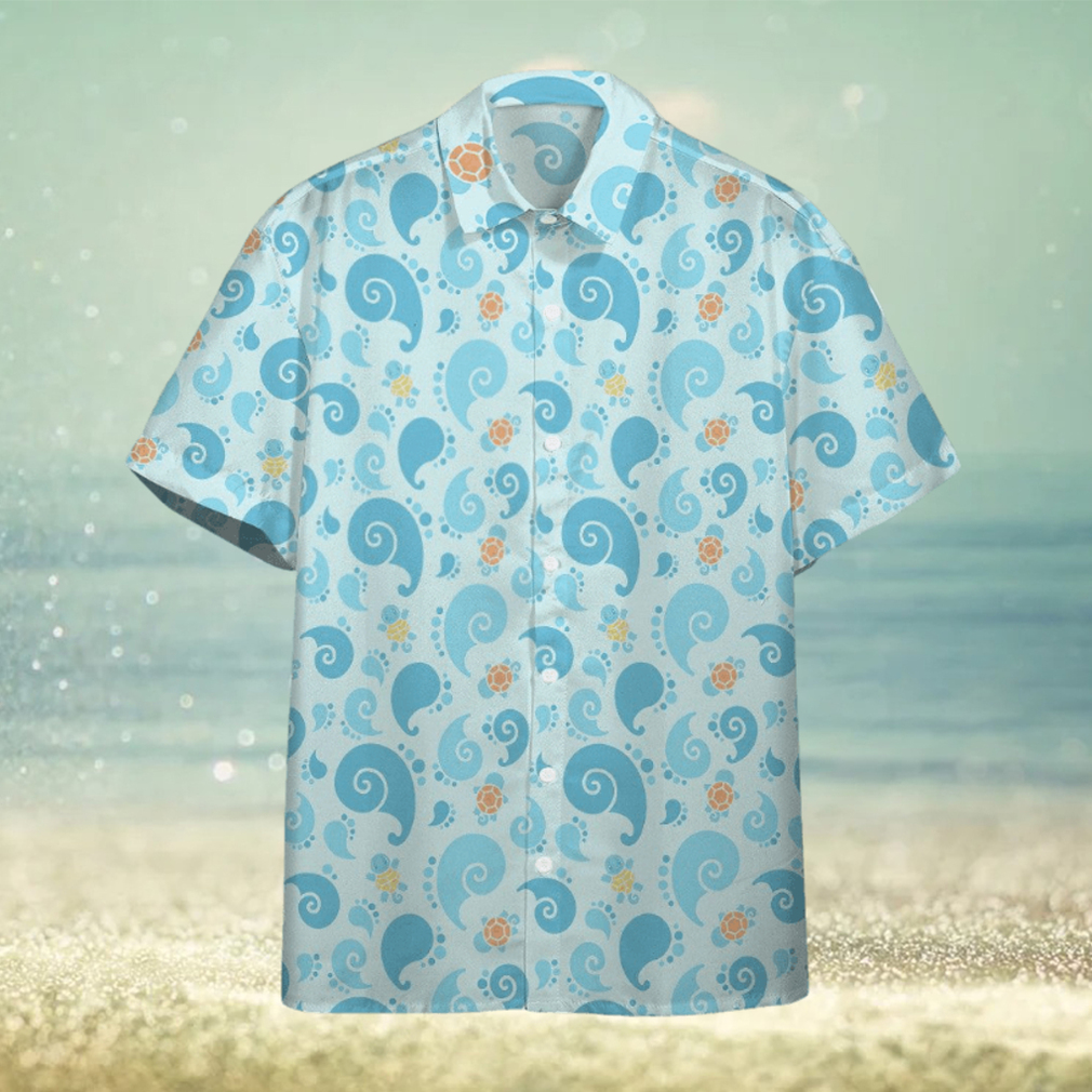 Pokemon Hawaiian Shirt Squirtle Pattern Cute Blue Hawaii Shirt Pokemon Aloha Shirt - Limotees