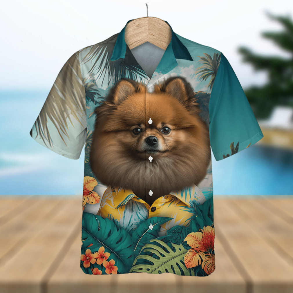 Pomeranian Fluffy Joy Embodied In 3D Hawaiian Tropical Shirt - Limotees