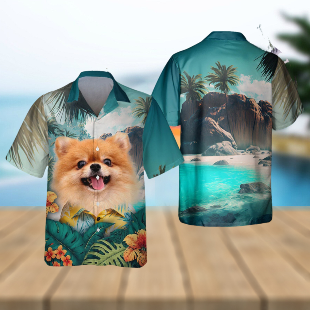 Pomeranian Spitz Glow In Bright 3D Hawaiian Tropical Shirt - Limotees