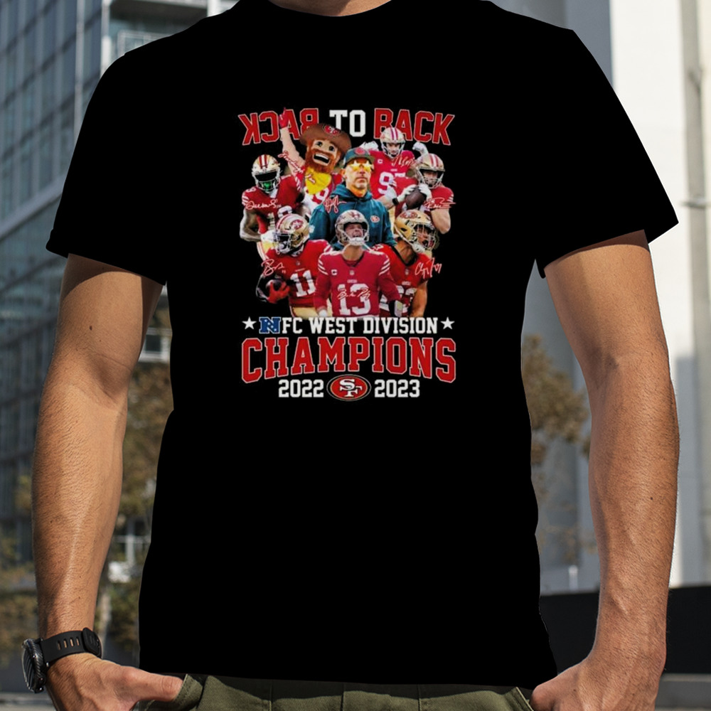 San Francisco 49ers Back To Back NFC West Division Champions 2022 2023 Signatures Shirt