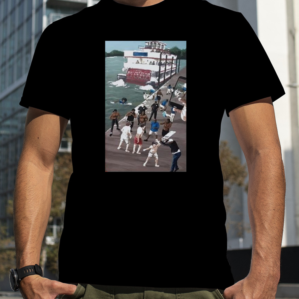 The Alabama Brawl River Boat Fight Painting shirt