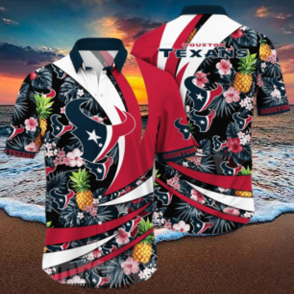 ouston Texans NFL Floral Unisex All Over Printed Hawaiian Shirt - Limotees