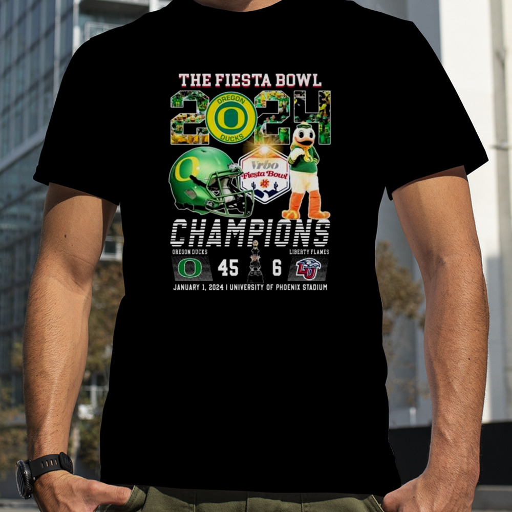 Ducks The Fiesta Bowl 2024 Champions 45-6 Liberty Flames Shirt