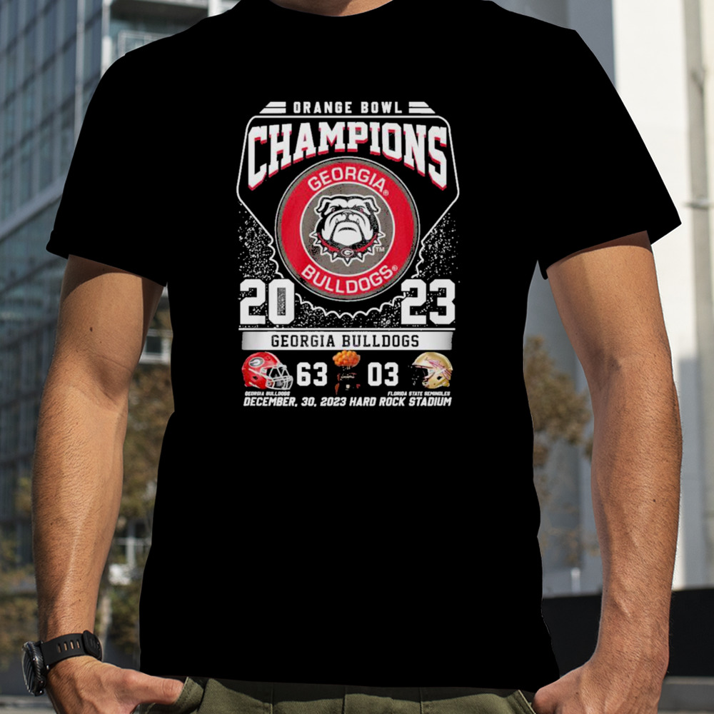 Georgia Bulldogs Football 2023 Orange Bowl Champions Victory Florida 63 3 Shirt