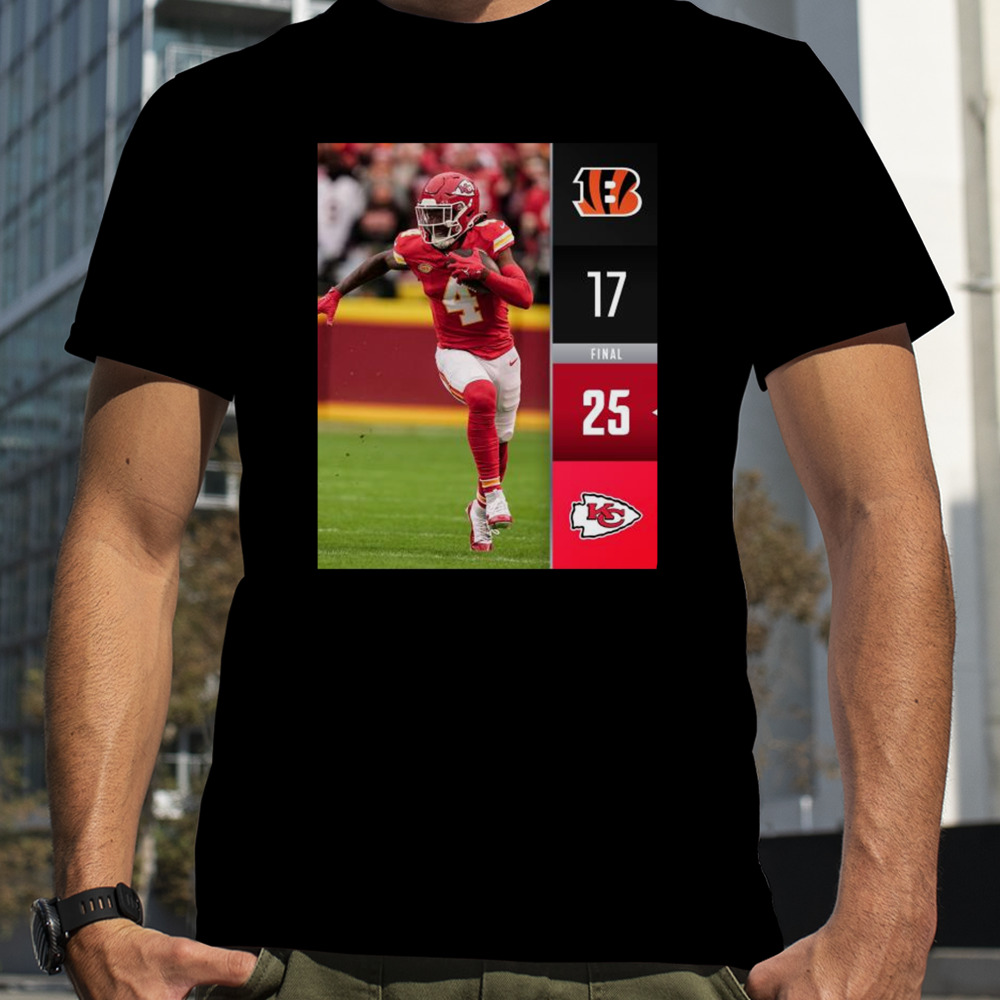 Kansas City Chiefs Win 25 17 Cincinnati Bengals NFL 2024 Season Final Score Shirt