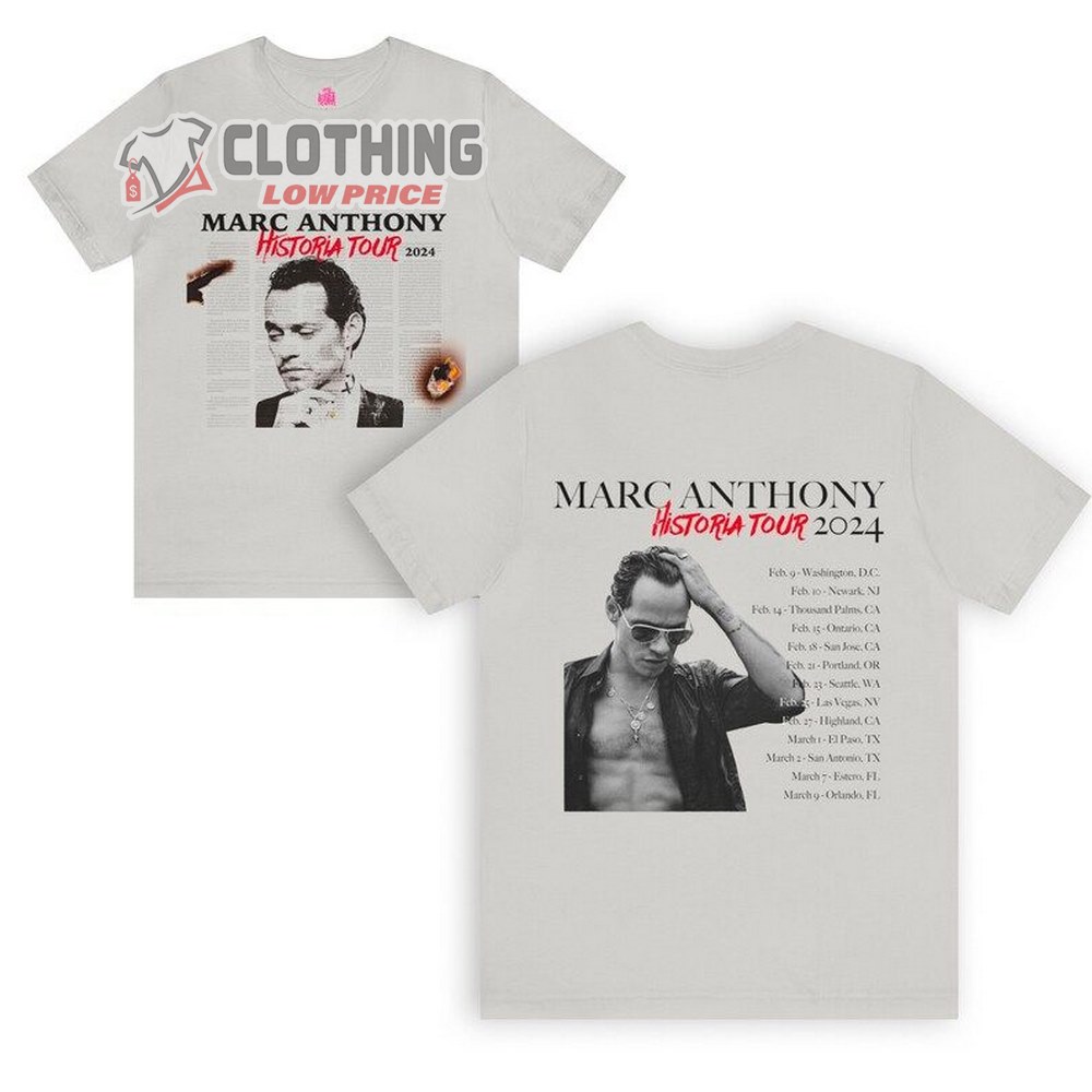 Marc Anthony Historia Tour 2204 Merch, Marc Anthony Concert 2024 Shirt, Marc Anthony Tour Dates 2024 T-Shirt