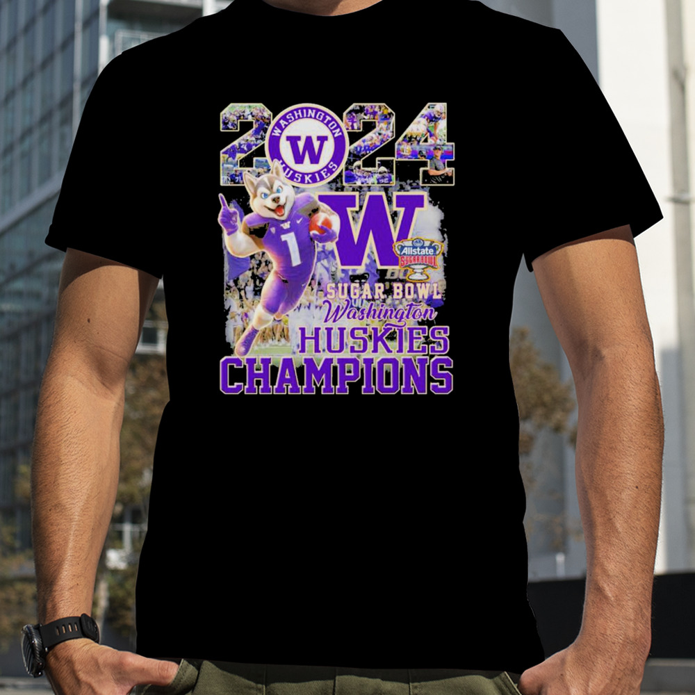 Mascot Washington Huskies Football 2024 Sugar Bowl Champions Shirt