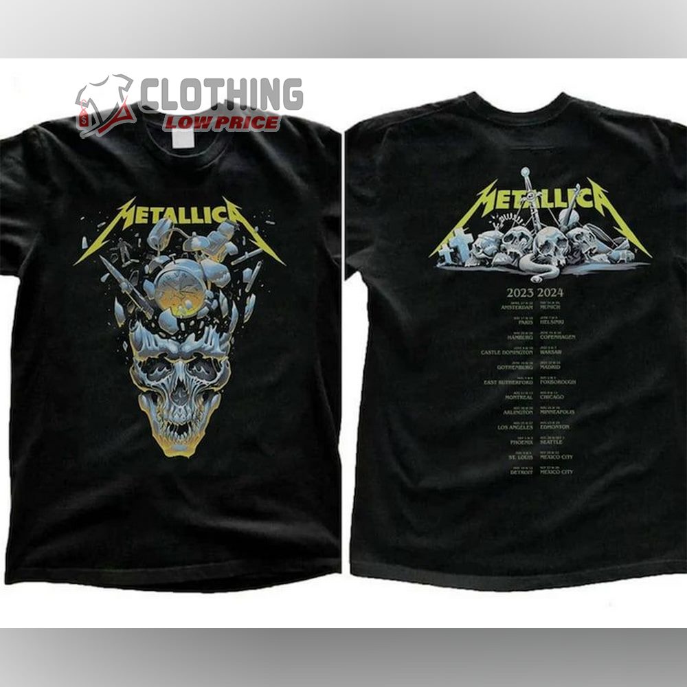 Metallica Band Thrash Metal Tour 2024 Shirt, Metallica Band T-Shirt, Vintage Metallica Trending Merch, Metallica Band Fan Gift