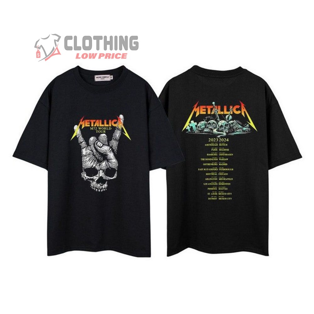 Metallica M72 World Tour 2024 Concert Tee, Metallica T-Shirt Metallica Band Fan Gift