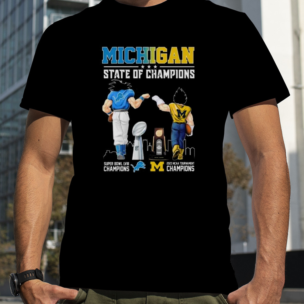 Michigan State Of Champions Michigan Detroit Lions And Michigan Wolverines Shirt