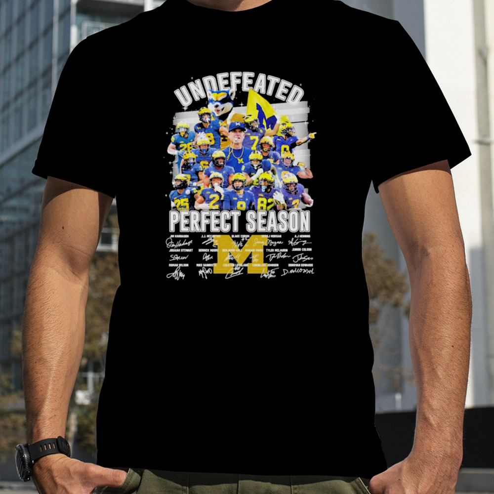 Michigan Wolverines Football 2024 Undefeated Perfect Season Champions Signatures Shirt