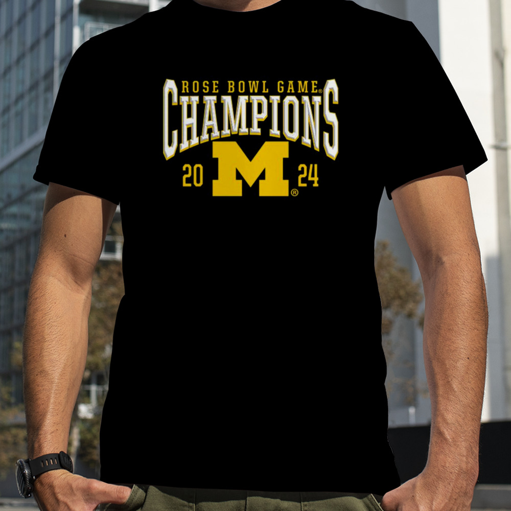 Michigan Wolverines Football Rose Bowl Champs 2024 Logo T-Shirt