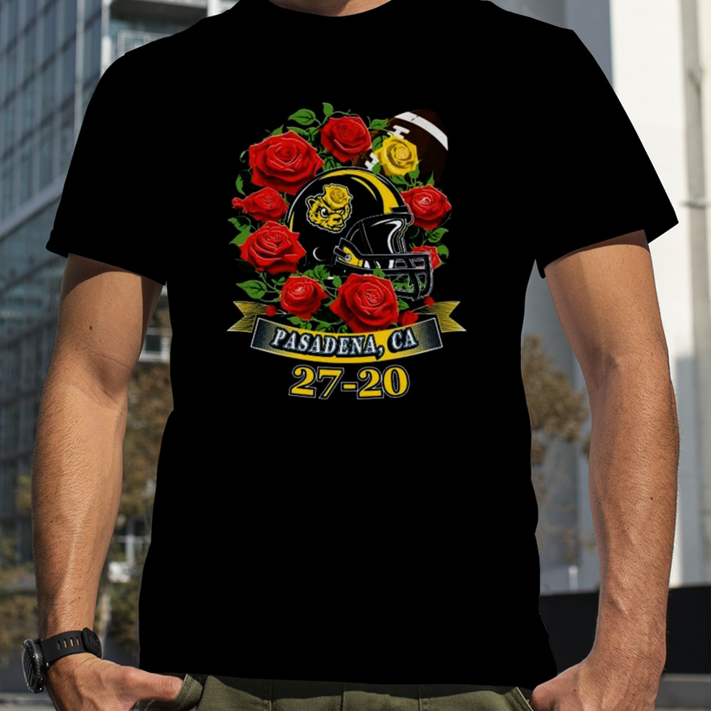 Michigan Wolverines Rose Helmet Pasadena CA 27-20 T-Shirt