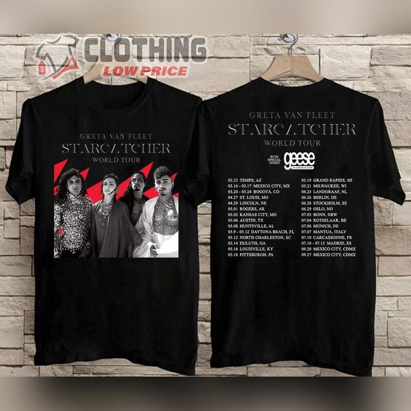 New 2024 Greta Van Fleet Starcatcher World Tour T- Shirt, Greta Van Fleet Tour 2024 T- Shirt, Greta Van Fleet Tickets Merch