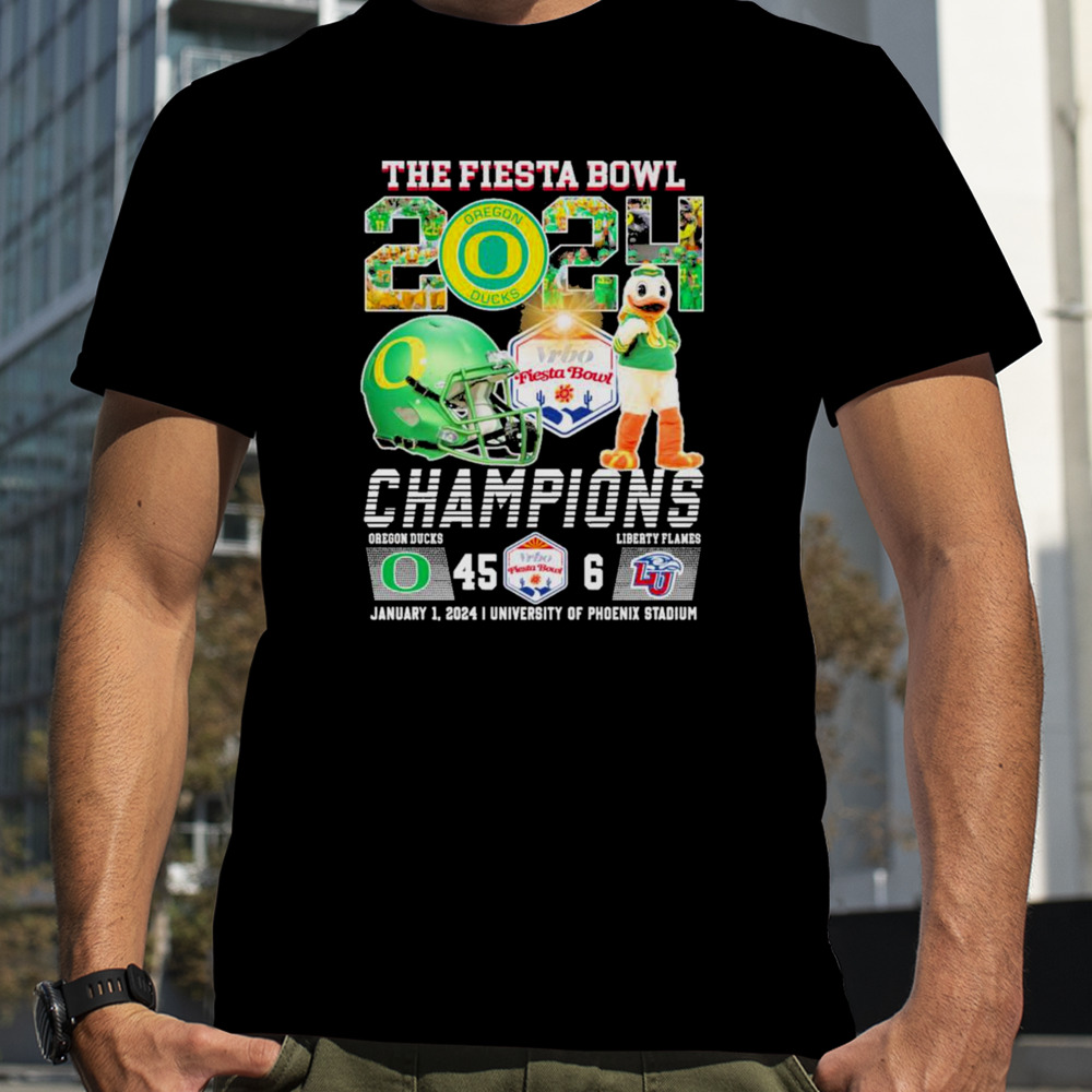 Oregon Ducks Football 2024 The Fiesta Bowl Champions Victory 45 6 Shirt