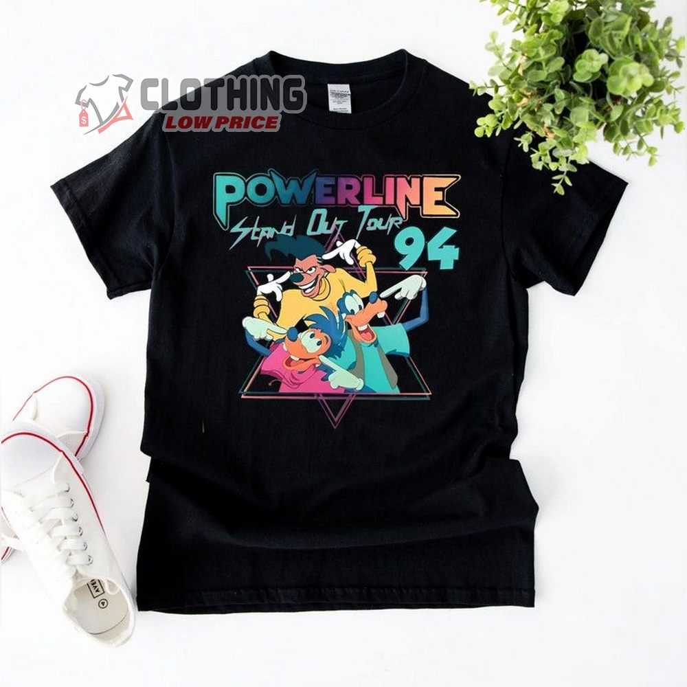 Powerline Stand Out Tour 94 Merch, Retro Disney 90S A Goofy Movie T-Shirt