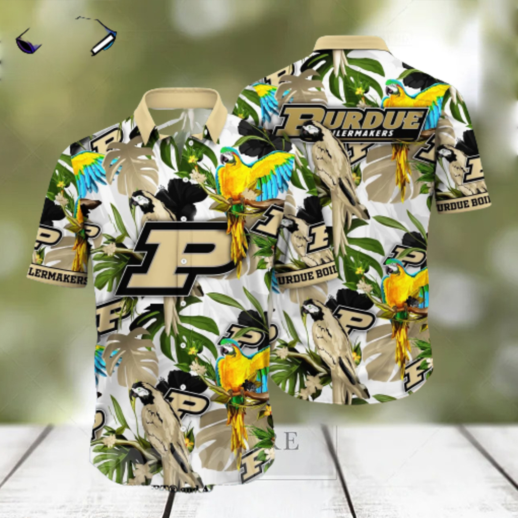 Purdue Boilermakers NCAA Floral Tropical Full Printing Hawaiian Shirt - Limotees