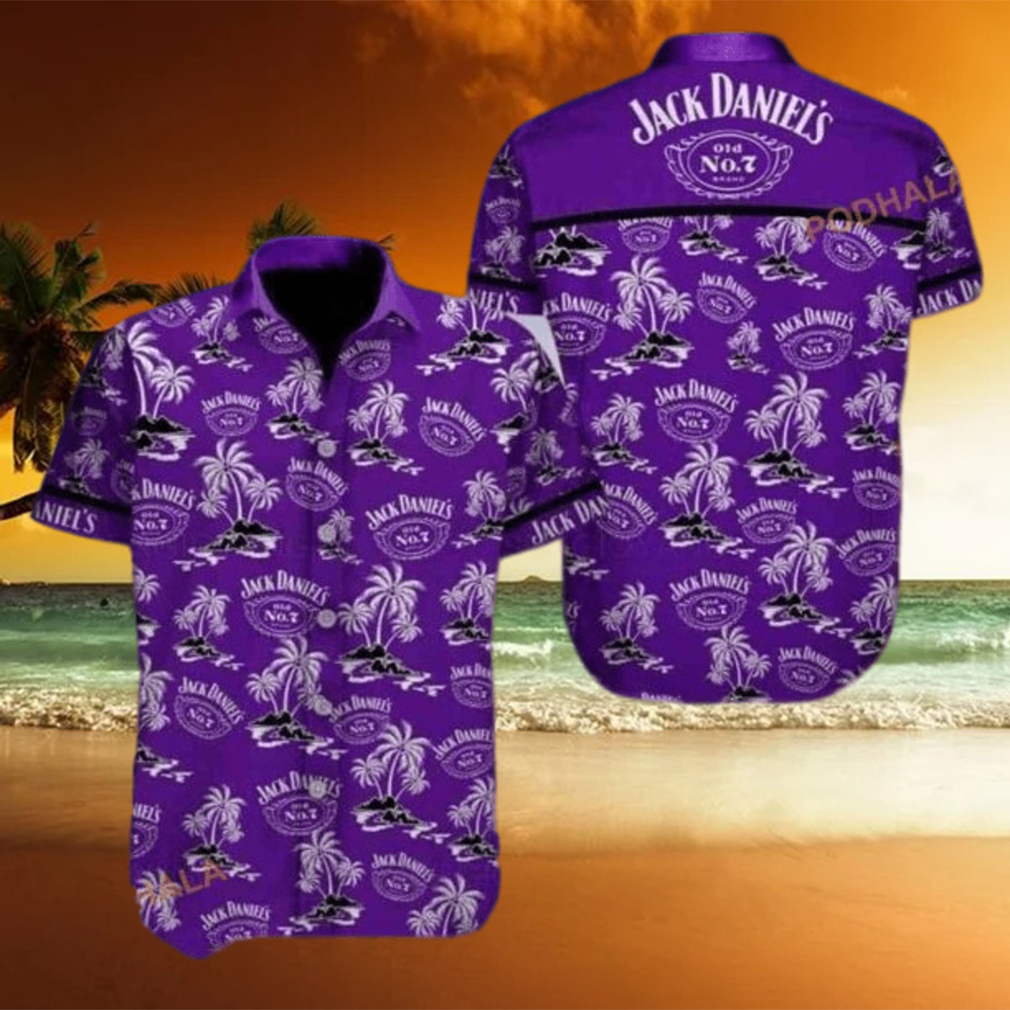 Purple Aloha Jack Daniels Funny Hawaiian Shirt Island Pattern All Over Print - Limotees