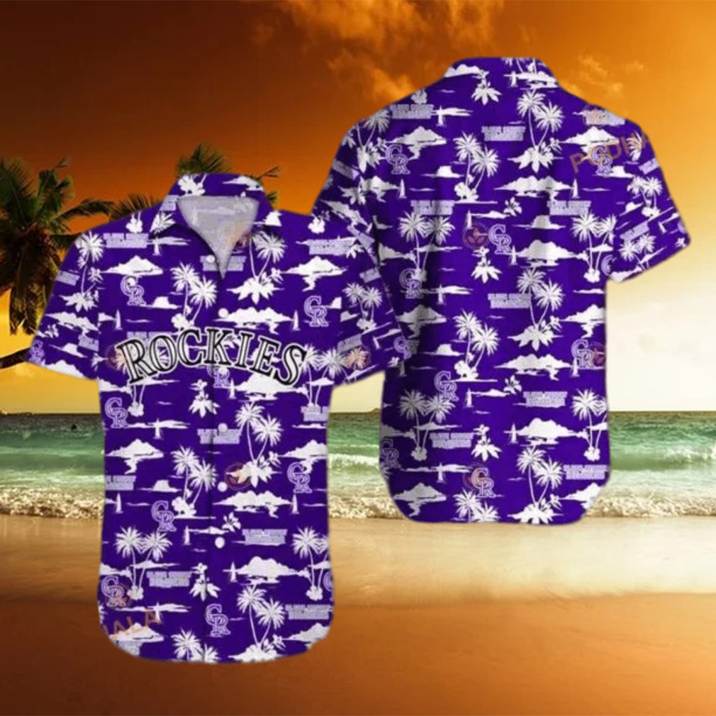 Purple Aloha MLB Colorado Rockies Funny Hawaiian Shirt Palm Islands Summer Lover Gift - Limotees