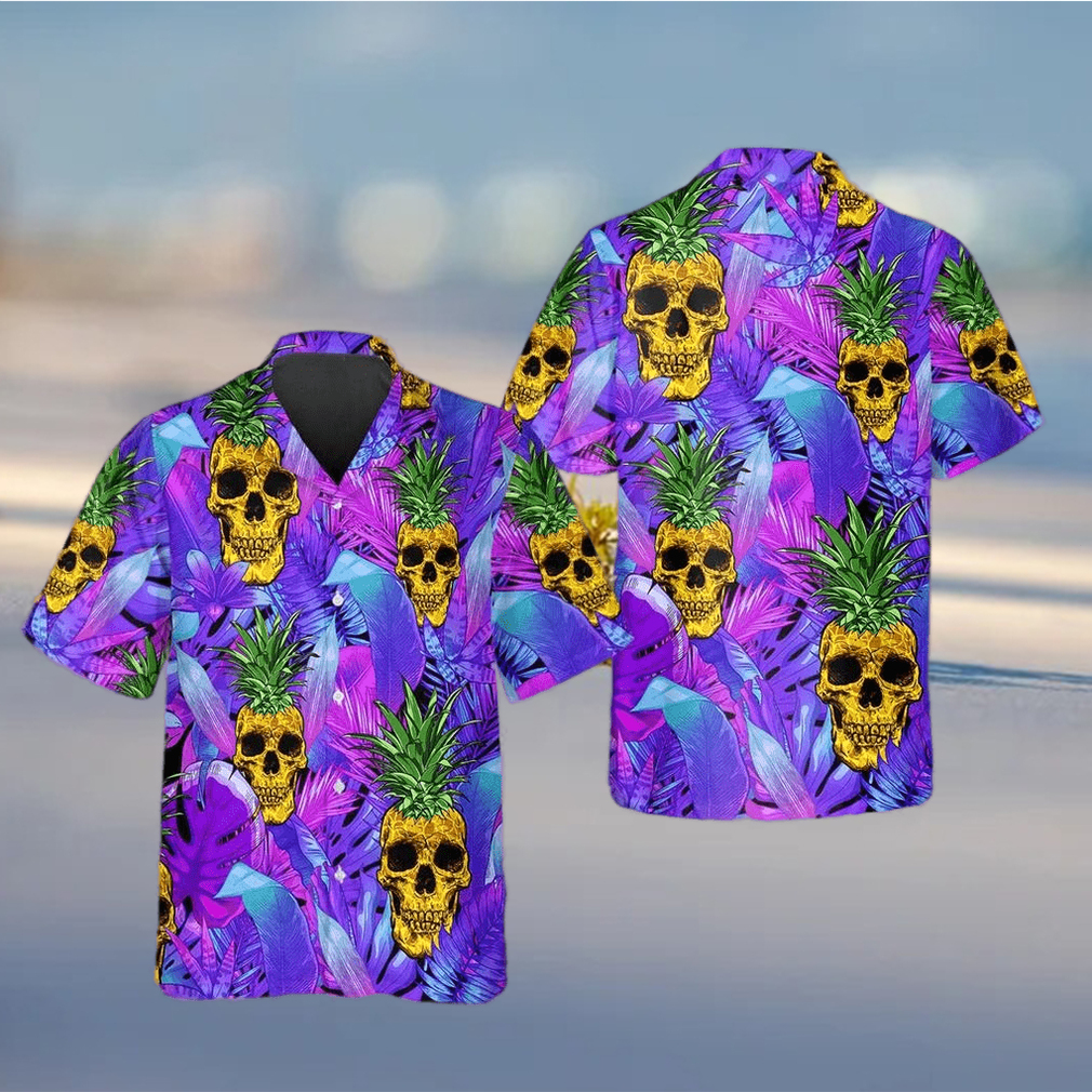 Purple Pineapple Skull Hawaiian Shirt - Limotees