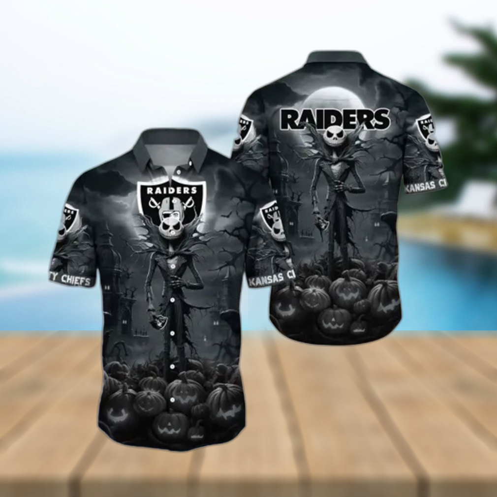 Raiders Hawaiian Shirt Printed Jack Skellington Gift For Football Fans - Limotees