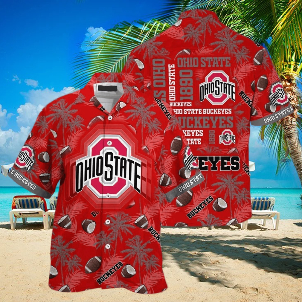 Red Aloha NCAA Ohio State Buckeyes Hawaiian Shirt Best Beach Gift - Limotees