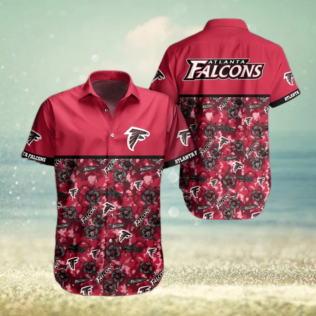 Red Aloha NFL Atlanta Falcons Hawaiian Shirt Small Flowers Pattern Beach Lovers Gift - Limotees