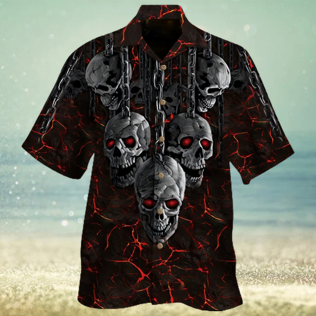 Red Eye Lava Skull Hawaiian Shirt - Limotees