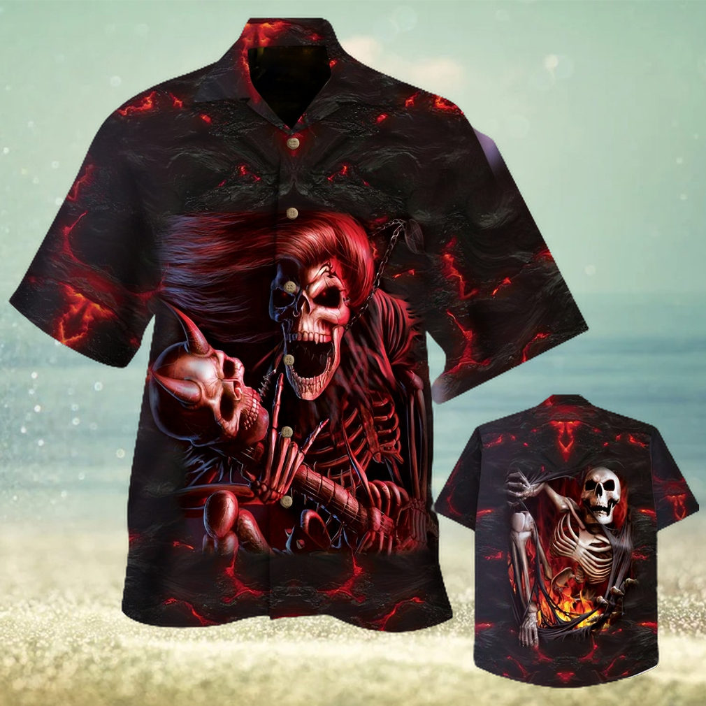 Red Skull Hawaiian Shirt - Limotees