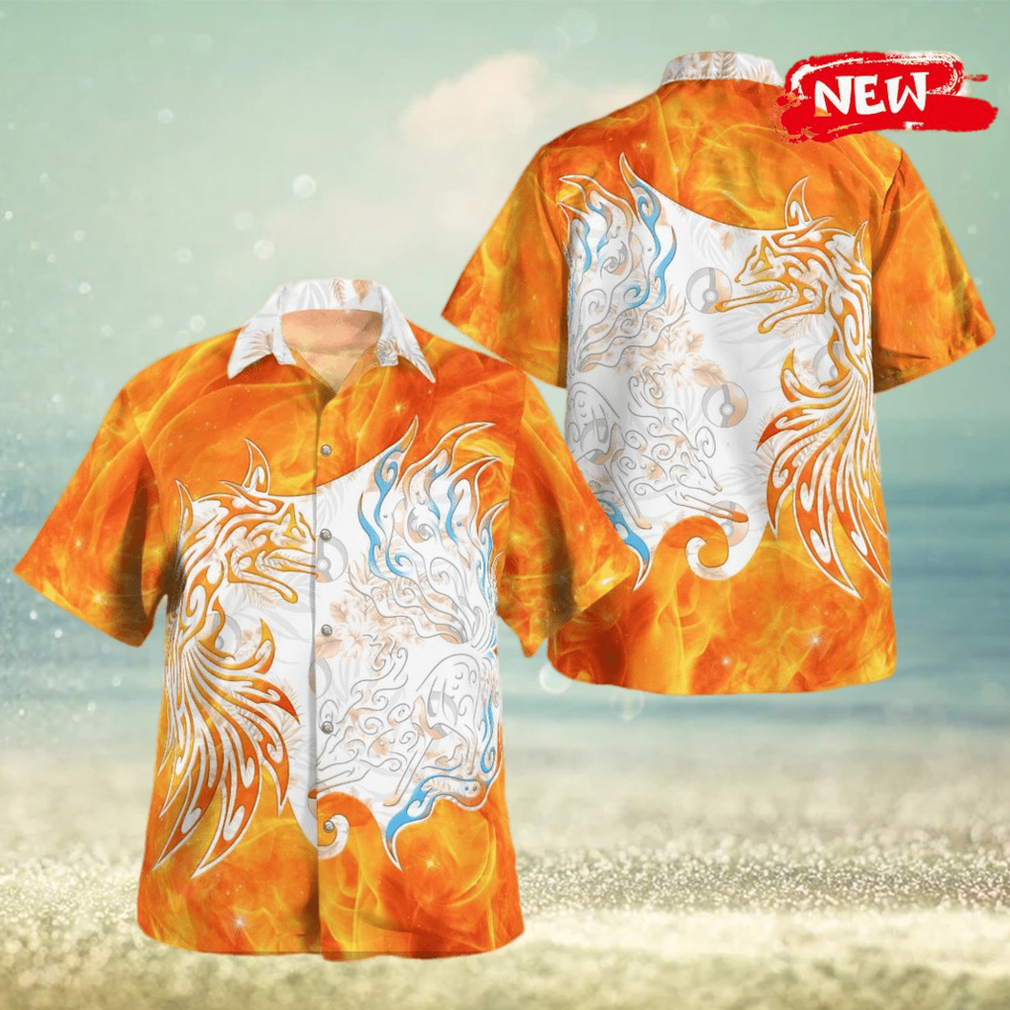 Regular And Alolan Ninetales Tribal Design Hawaiian Shirt and Short - Limotees