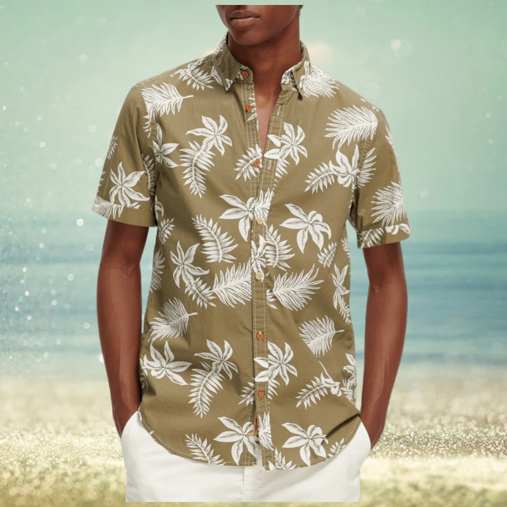 Regular fit printed poplin Hawaiian shirt - Limotees