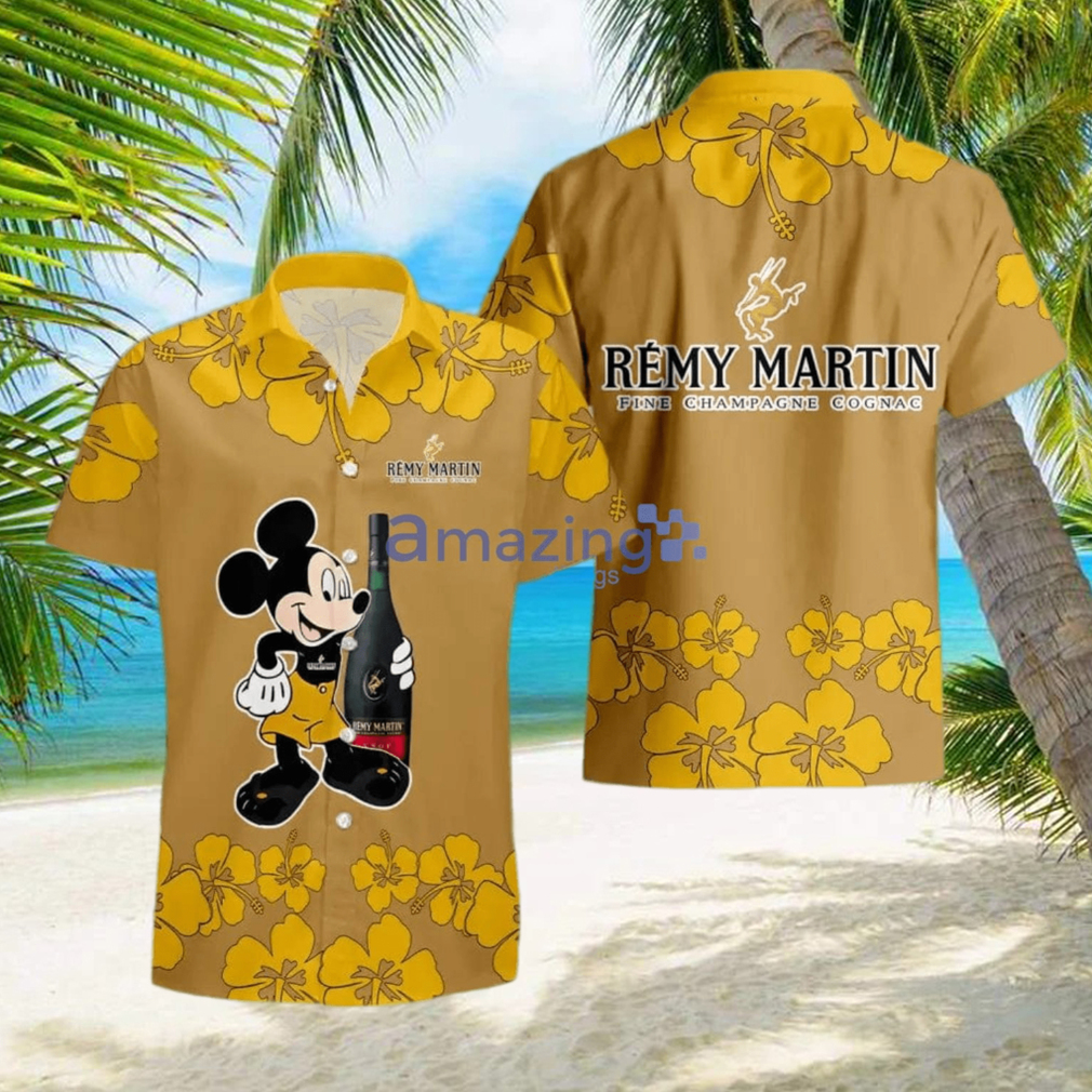 Remy Martin Funny Mickey Mouse Hibicus Flower Hawaiian Shirt - Limotees