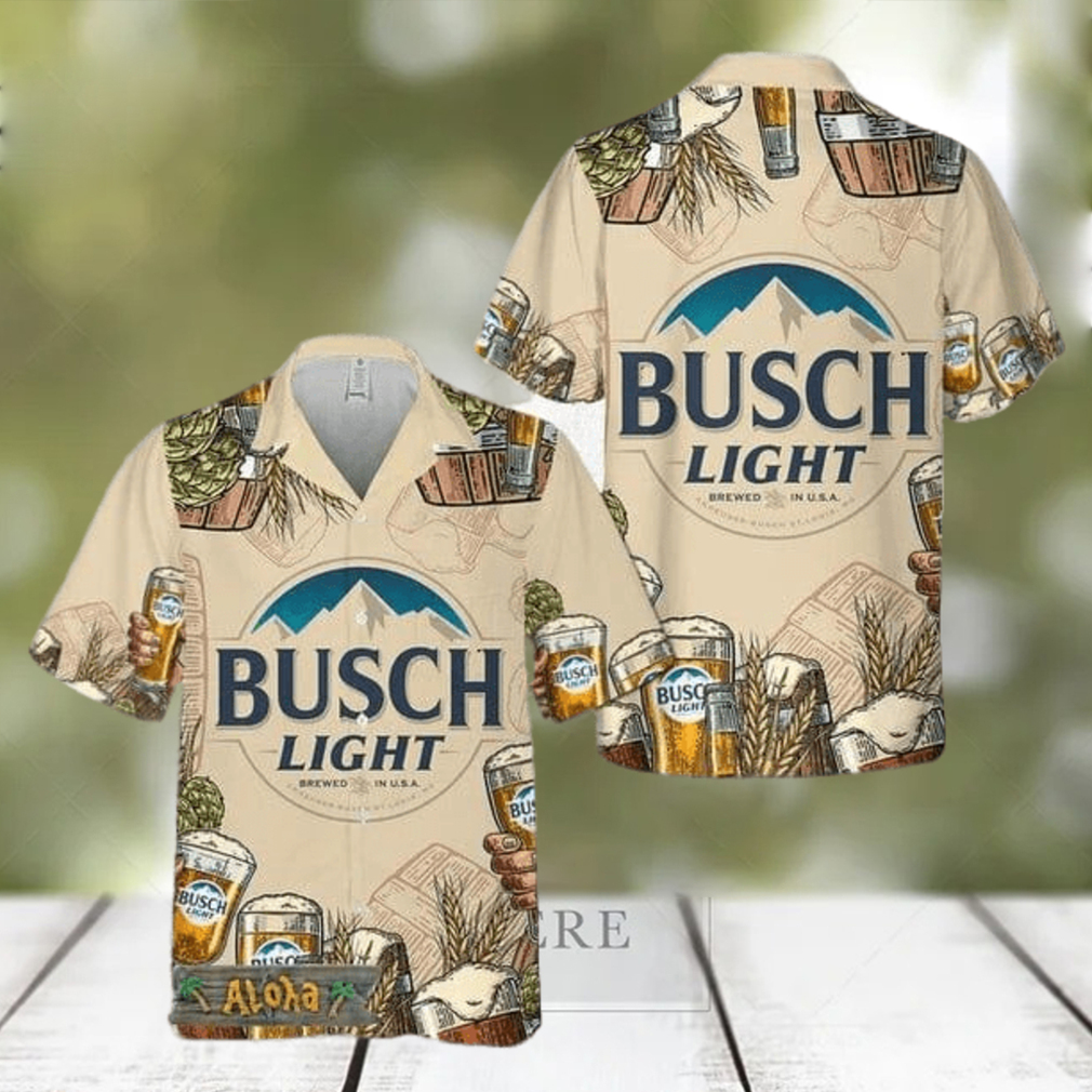 Retro Brewing Beer Busch Light Hawaii Shirt For Men And Women Gift Hawaiian Beer - Limotees