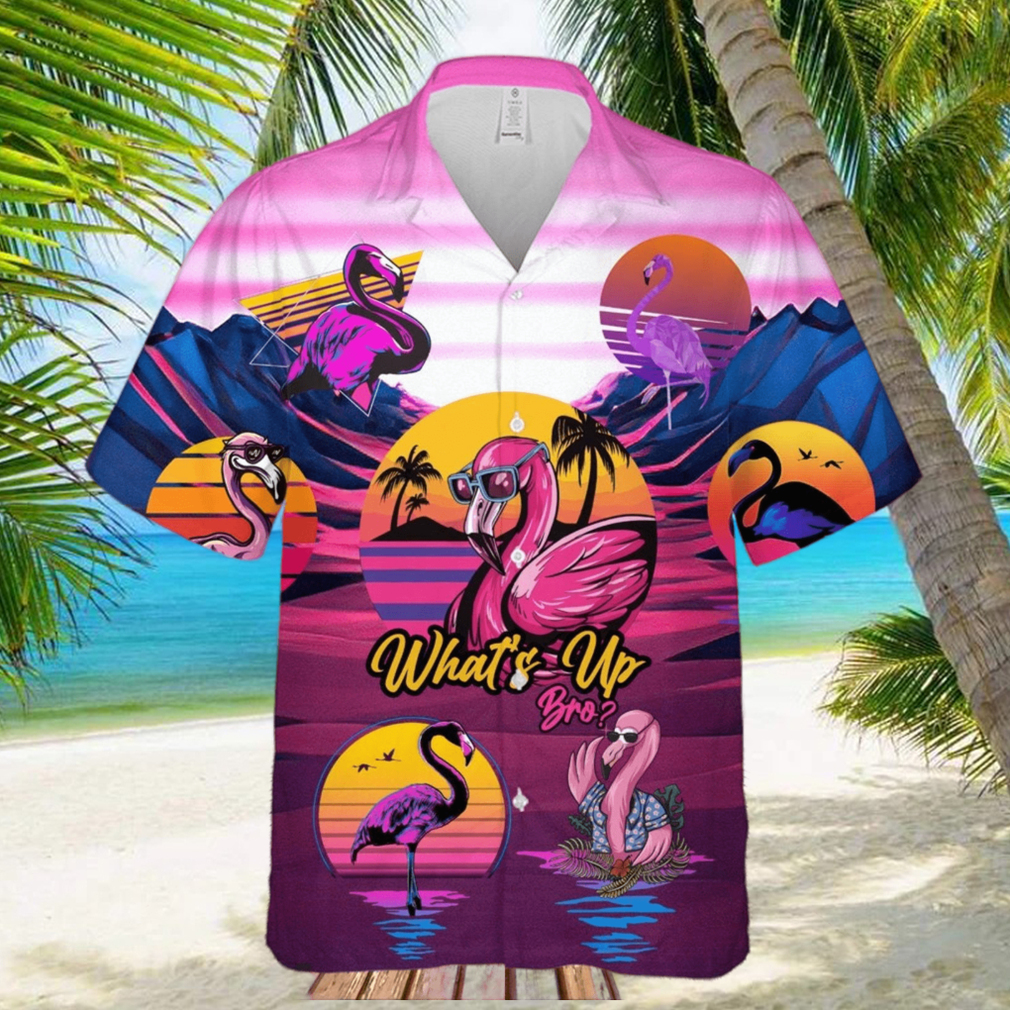 Retro Flamingo What’s Up Bro Tropical Hawaiian Shirt Summer Gift For Men And Women D0ELFsyuq - Limotees