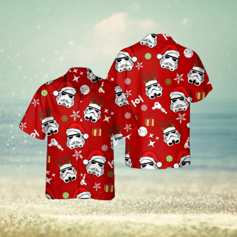 Retro Stormtrooper Santa Hat Reindeer Hawaiian Shirt - Limotees