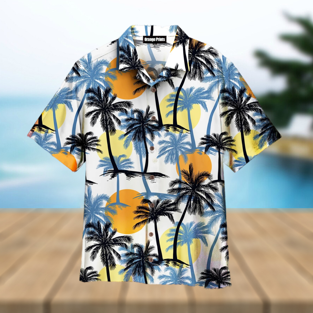 Retro Sunset Palm Trees Tropical Hawaiian Shirt - Limotees