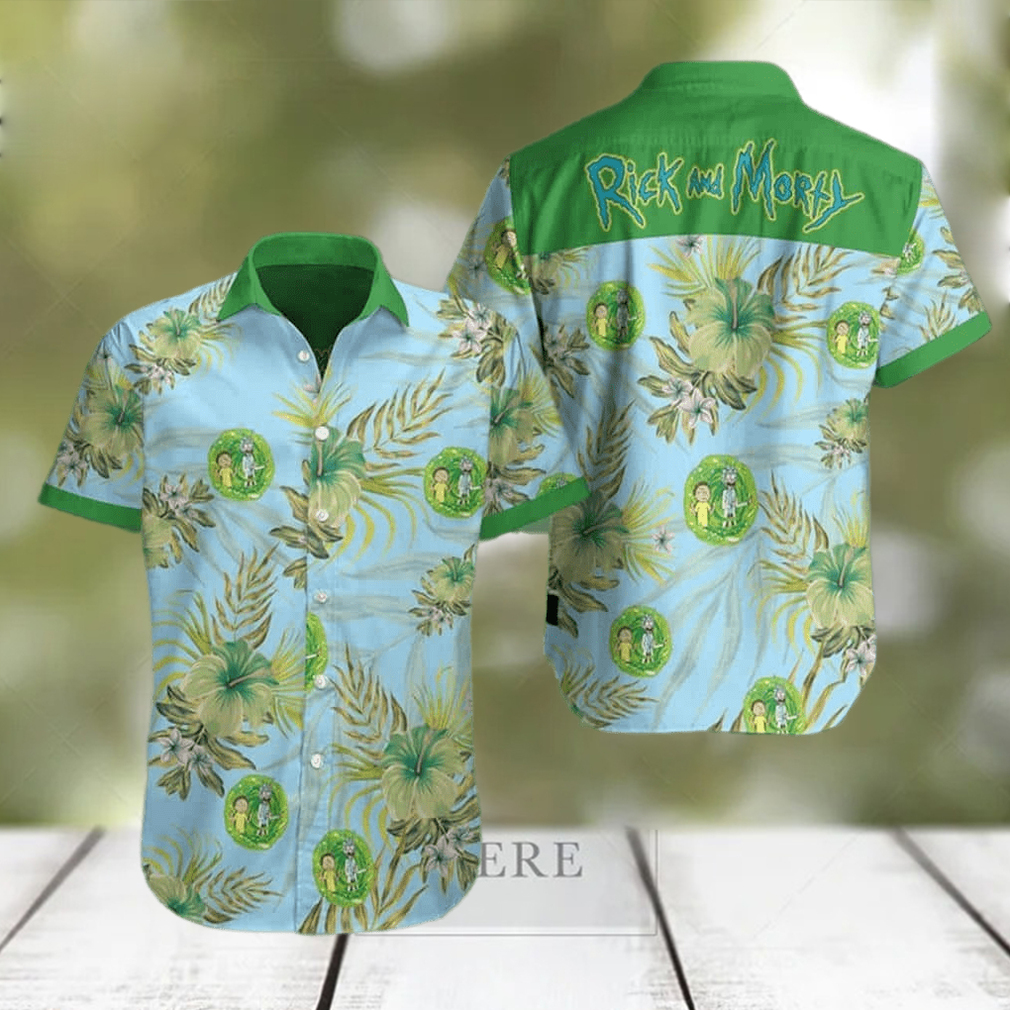 Rick And Morty Hawaiian Shirt Hibiscus Flowers Pattern Gift For Beach Trip - Limotees