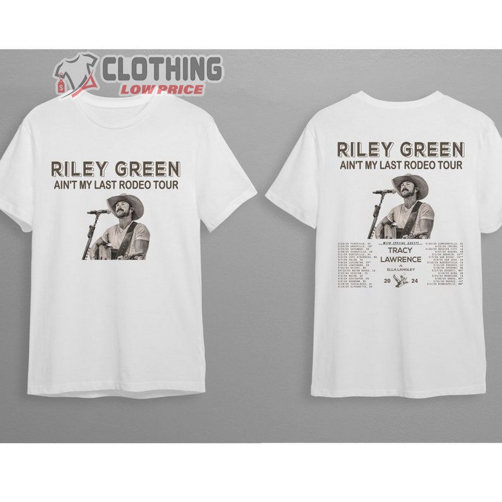 Riley Green Tour 2024 Tickets Merch, Riley Green Tour 2024 Setlist Shirt, Riley Green Red Rocks Ain'T My Last Rodeo Tour 2024 T-Shirt