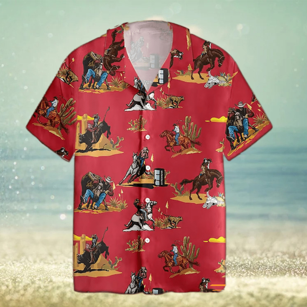 Rodeo Pattern Horse Racing Hawaiian Shirt - Limotees